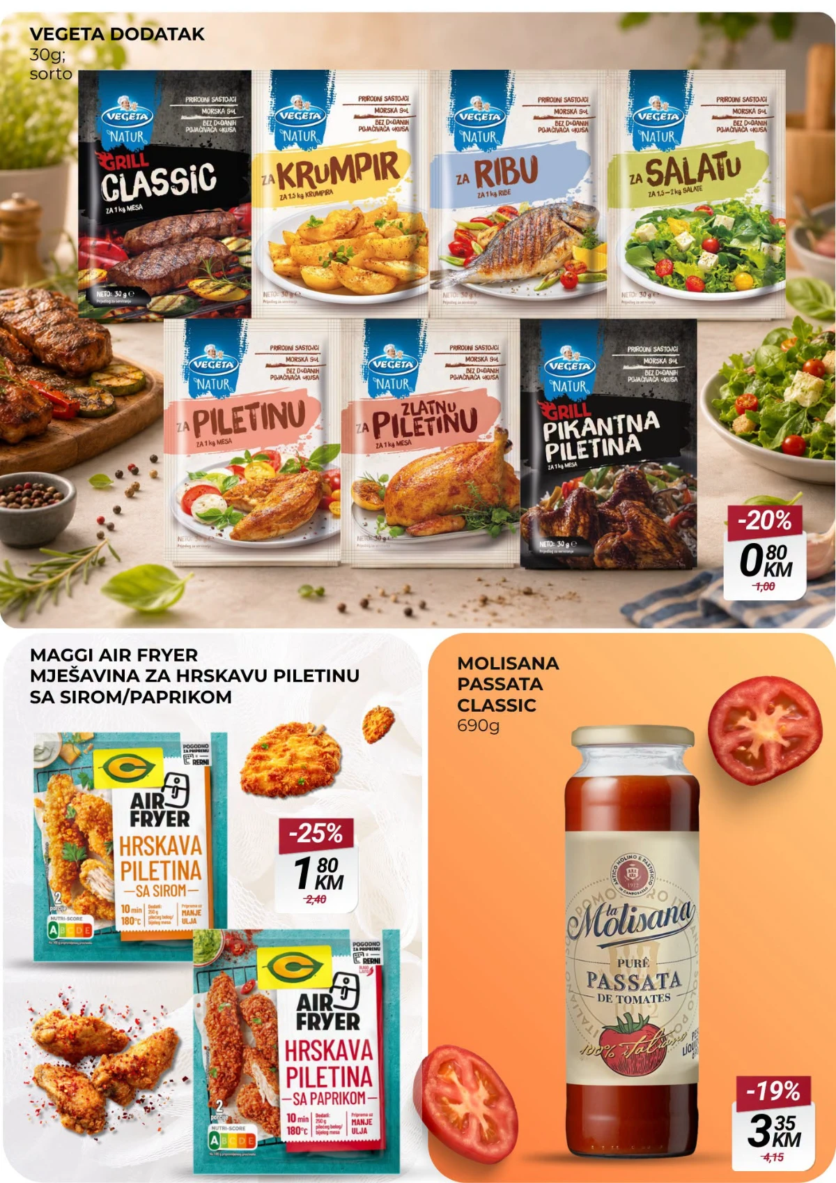 Belamionix katalog do 12.08.2026. – Vegeta začini, Maggi Air Fryer mješavine i passata.