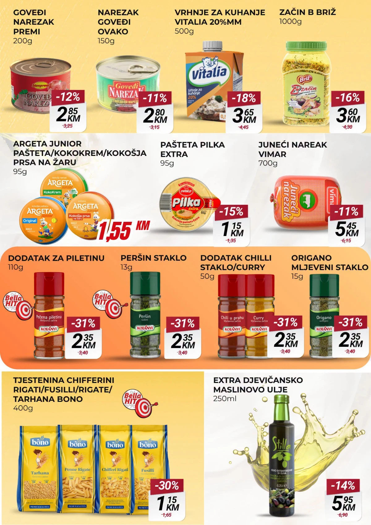 Belamionix katalog do 12.08.2026. – naresci, paštete, začini, tjestenina i maslinovo ulje.