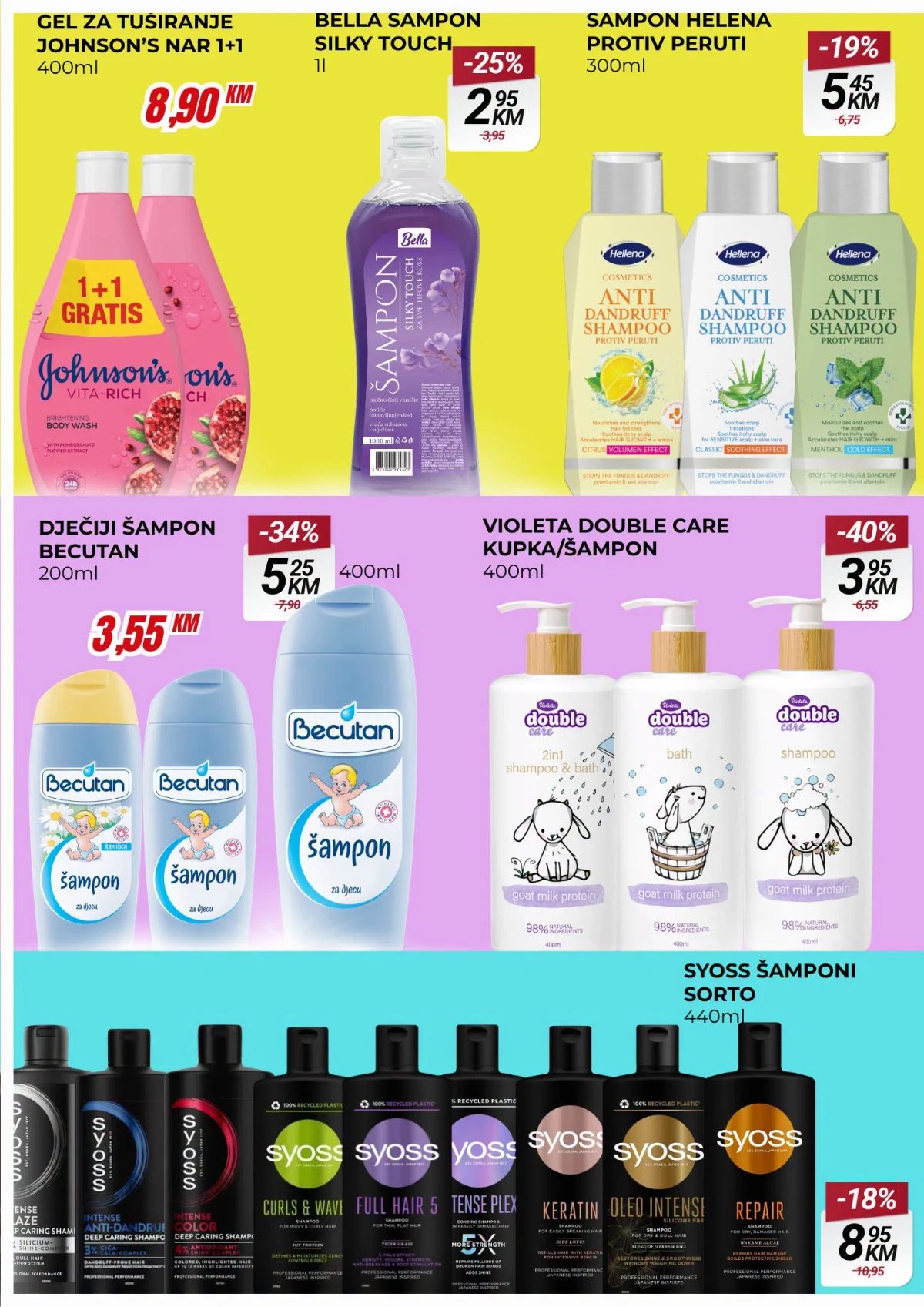 Belamionix katalog do 12.08.2026. – šamponi, gelovi za tuširanje i proizvodi za djecu.