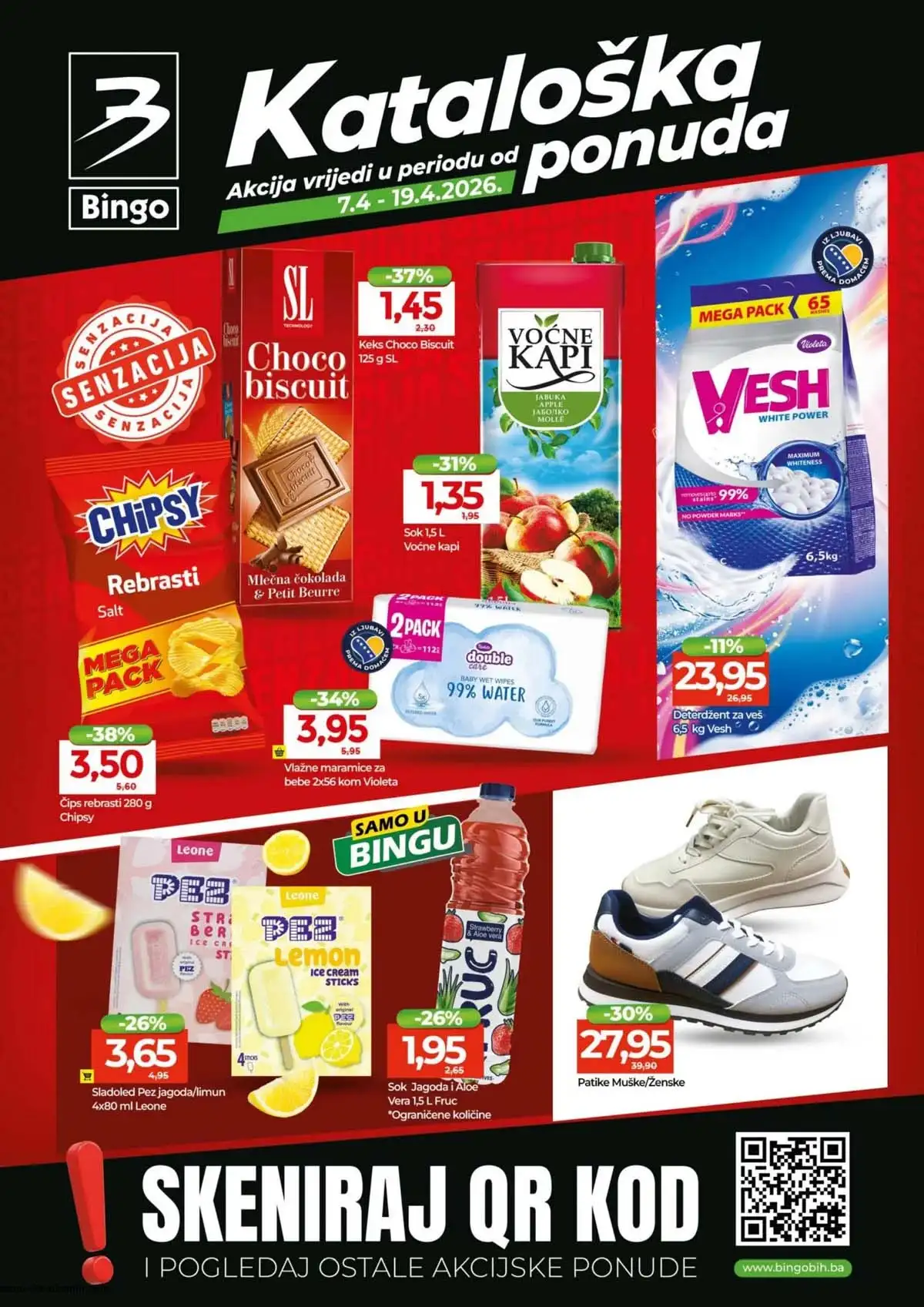 Bingo katalog sniženja do 19. aprila 2026 – prehrambeni proizvodi na akciji