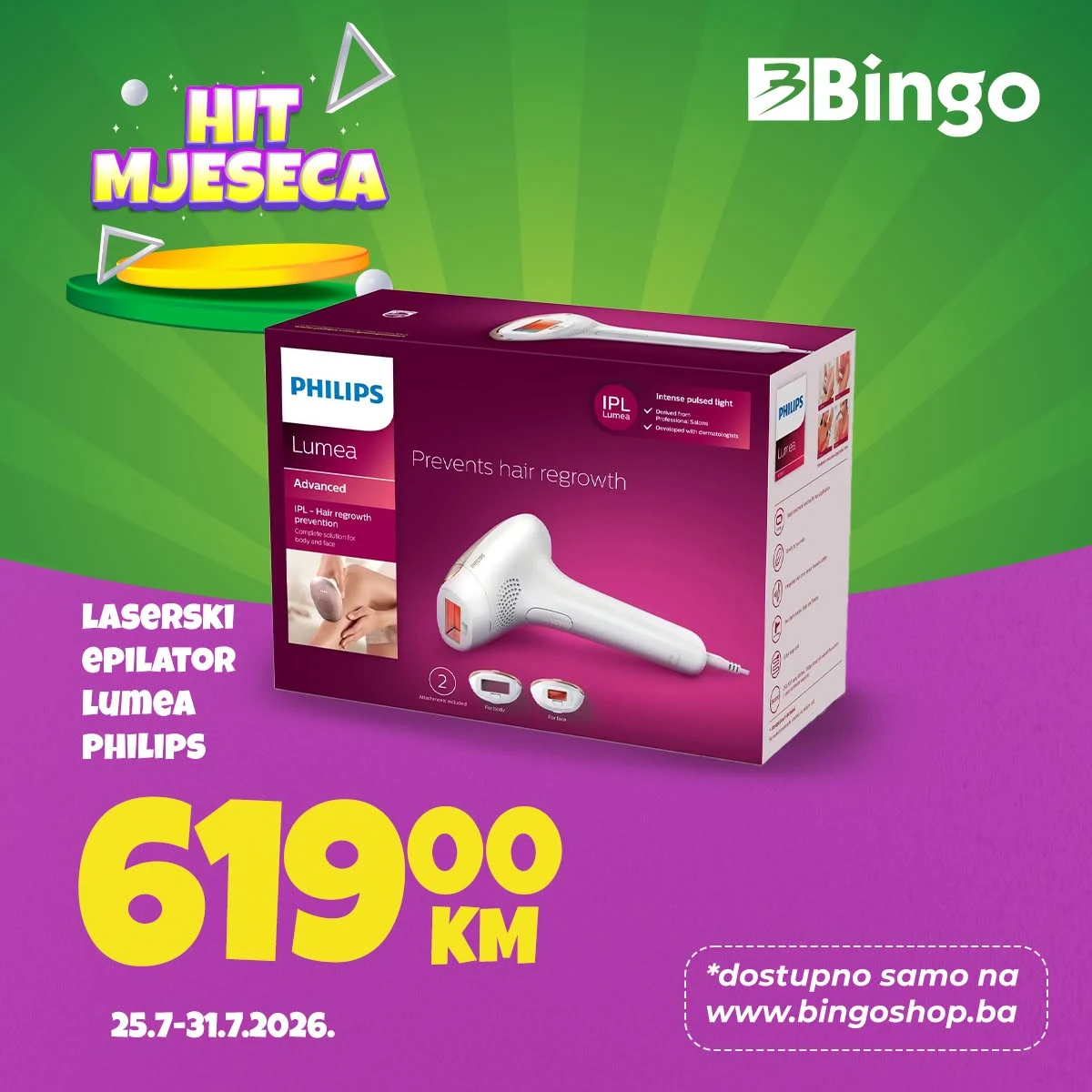Bingo Hit mjeseca – Philips Lumea IPL epilator za 619 KM