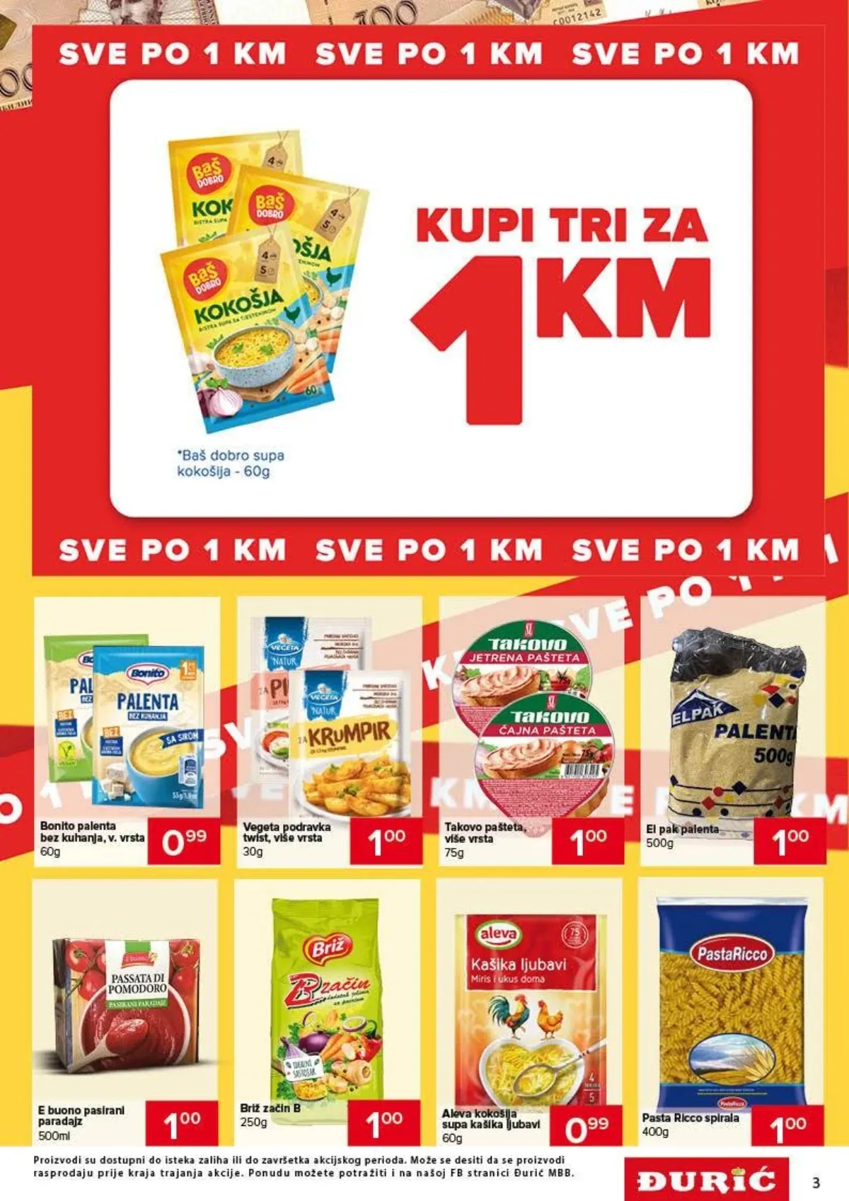 Đurić katalog do 09.09.2026. – supe, palenta, začini, paštete i tjestenina po 1 KM
