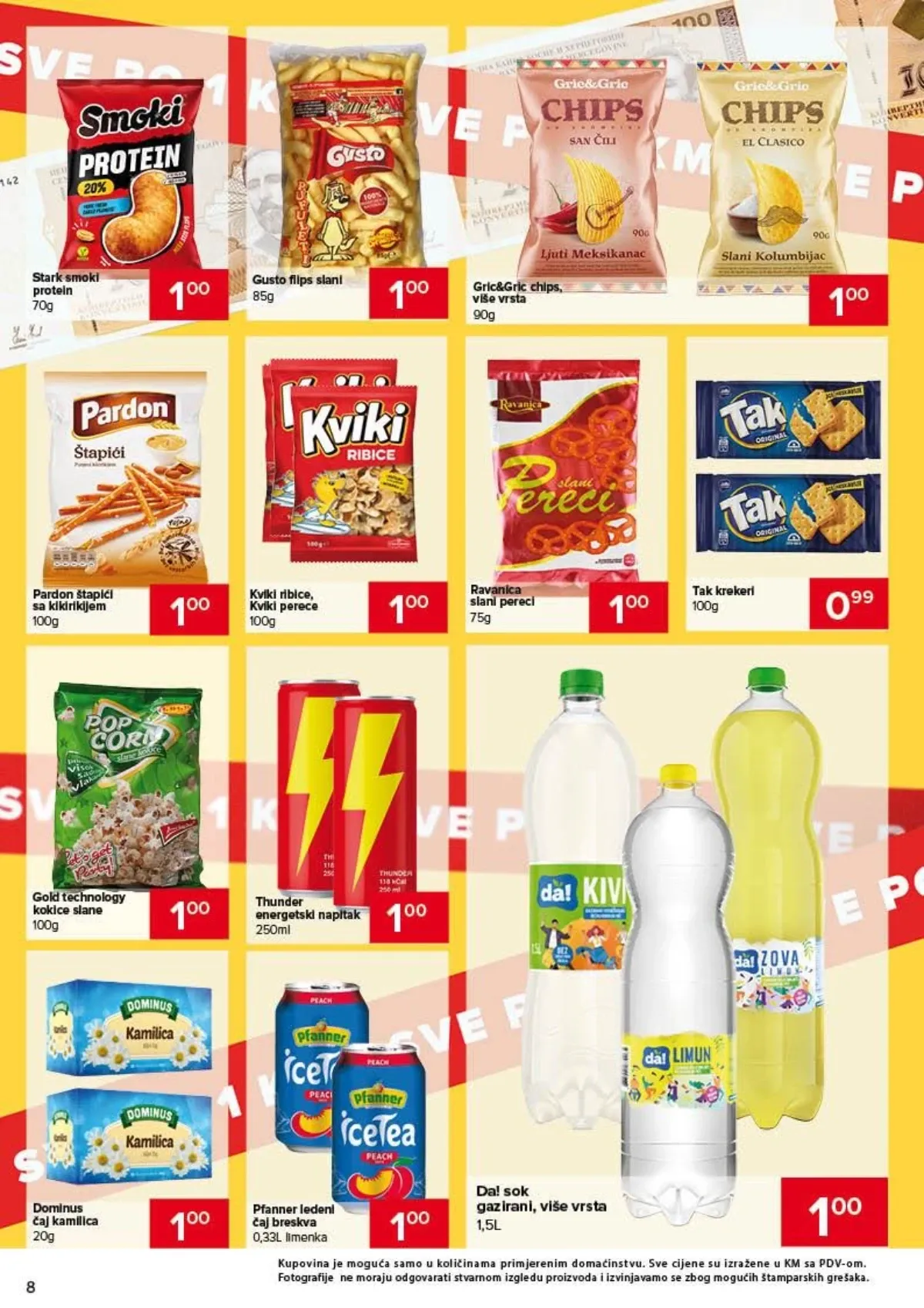 Đurić katalog do 09.09.2026. – grickalice, napici, čajevi i gazirani sokovi po 1 KM