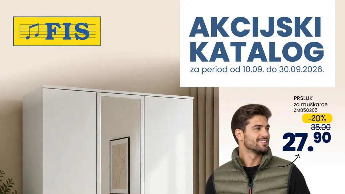 FIS akcijski katalog od 10.09. do 30.09.2026. – tehnika, namještaj, alati i oprema za dom po sniženim cijenama