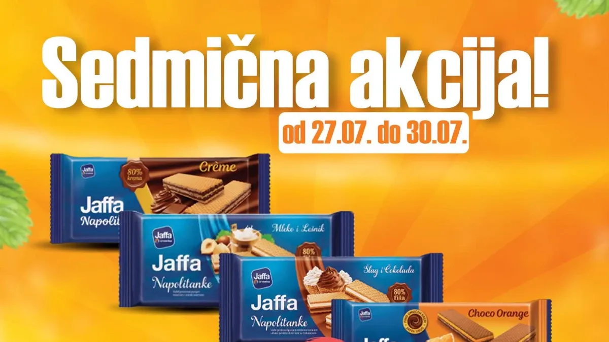 HASS Komerc sedmična akcija do 30.07.2026. – Jaffa napolitanke od 1,75 KM, Domaća kafa 10,50 KM i Dijamant majoneza 2,25 KM