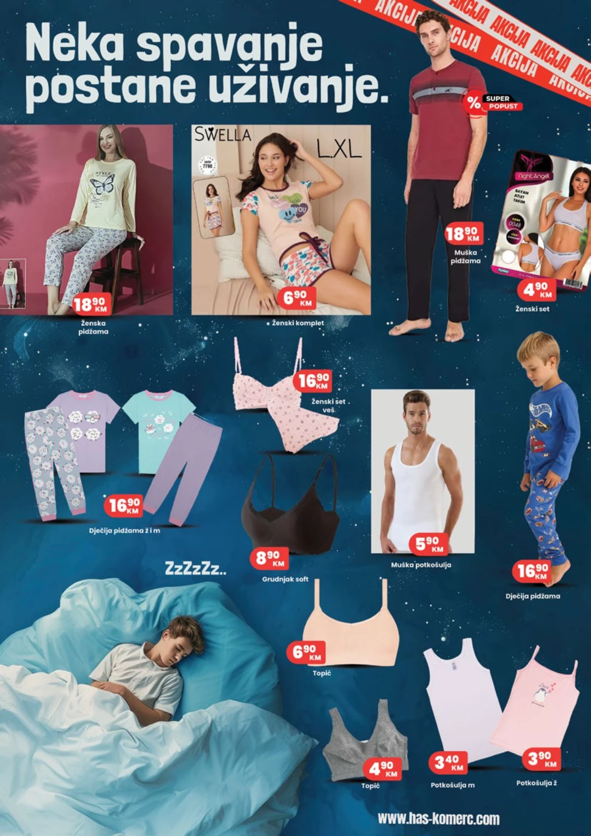 HASS katalog – pidžame, donji veš, grudnjaci, potkošulje i dječiji program