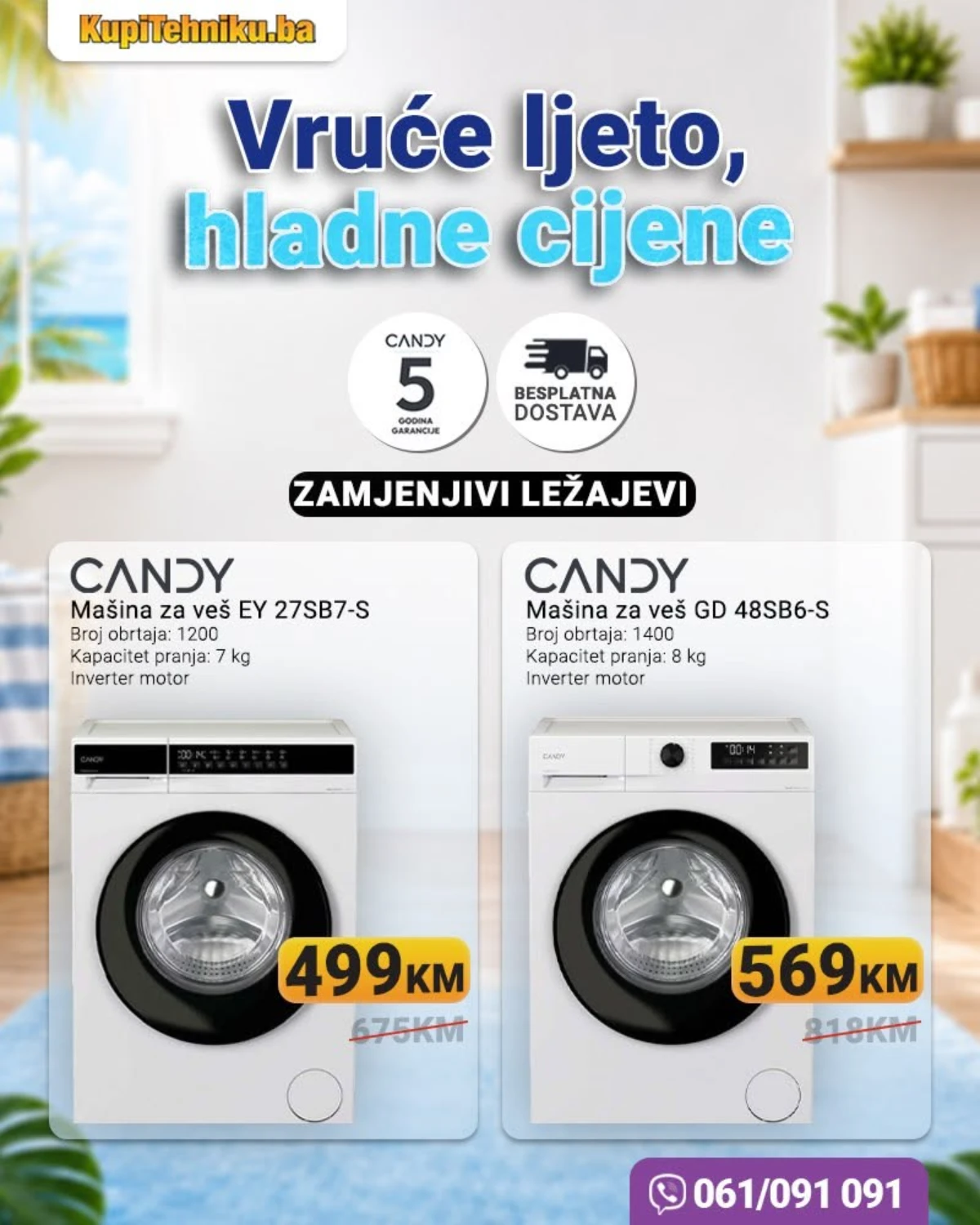Candy mašine za veš u KupiTehniku akciji već od 499 KM