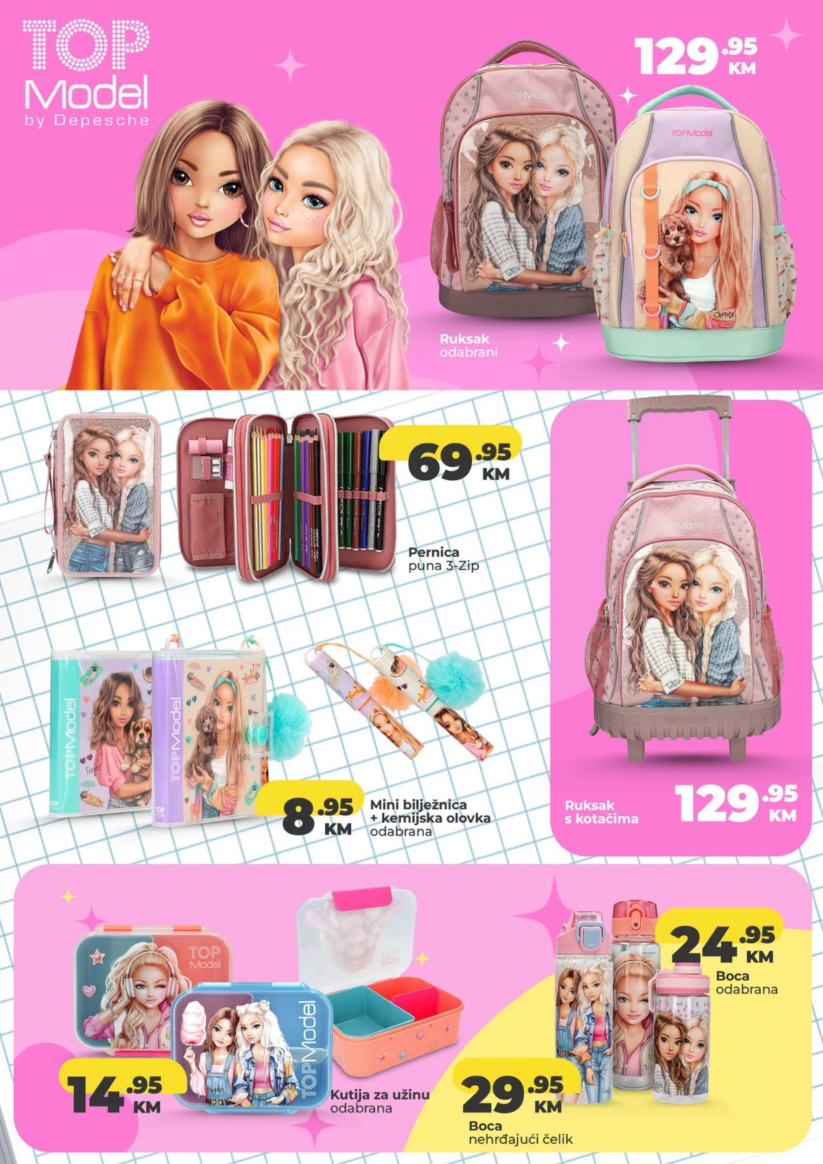 Namex školska akcija – TOPModel ruksaci, pernice, boce, kutije za užinu i bilježnice