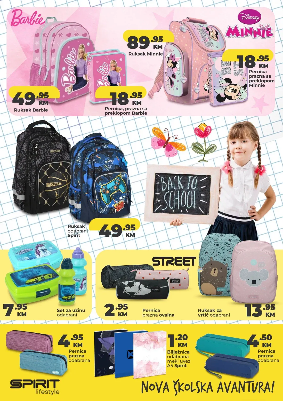 Namex školska akcija do 20.09.2026. – Barbie i Minnie ruksaci, pernice, Spirit ruksaci i setovi za užinu