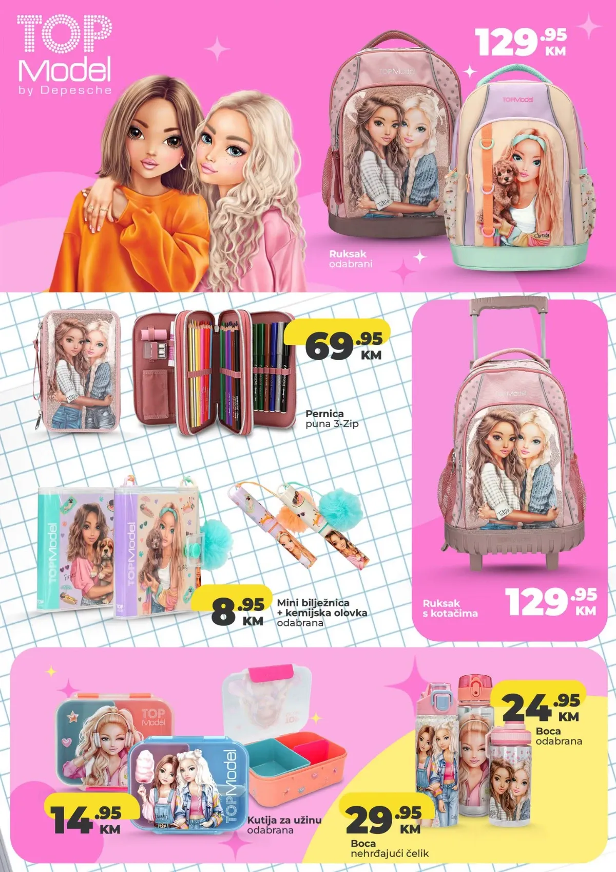 Namex školska ponuda do 20.09.2026. – Top Model ruksaci, pernice, bilježnice, boce i kutije za užinu