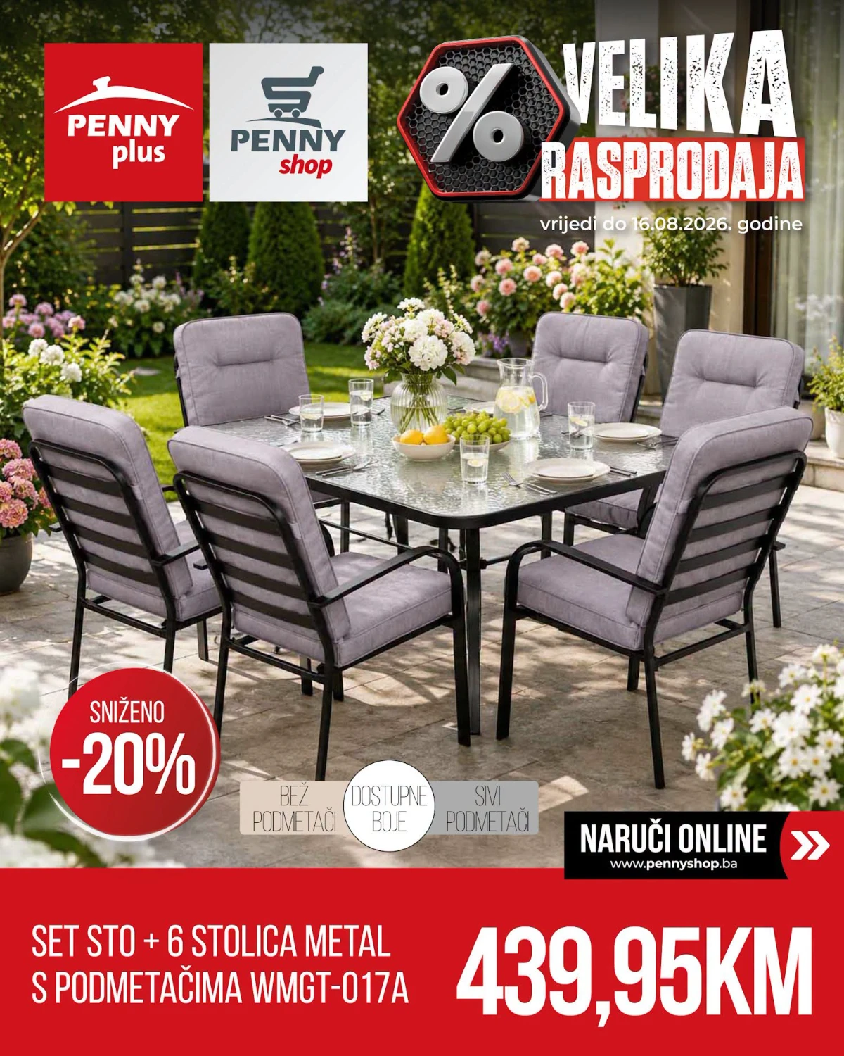 PENNY Plus vrtni set sa stolom i šest stolica PENNY Plus vrtni set sa stolom i šest stolica po akcijskoj cijeni