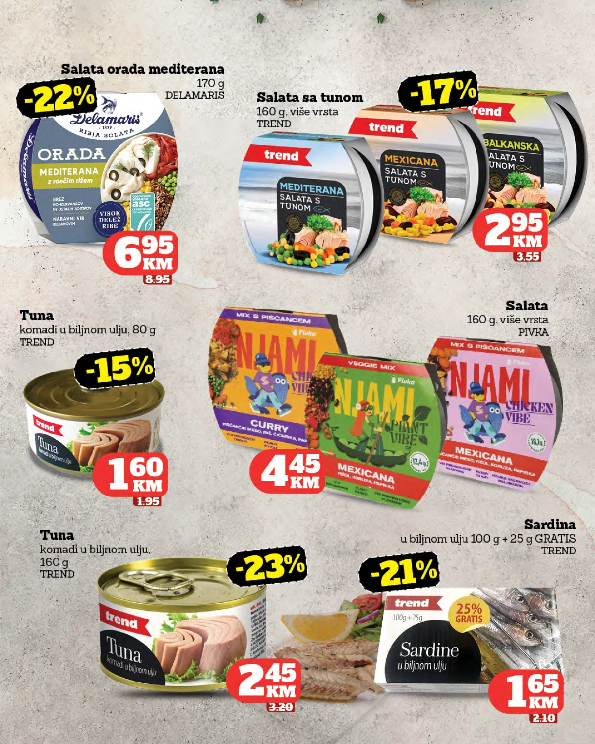 Crvena Jabuka Market katalog 2026 – riblje konzerve i salate na akciji