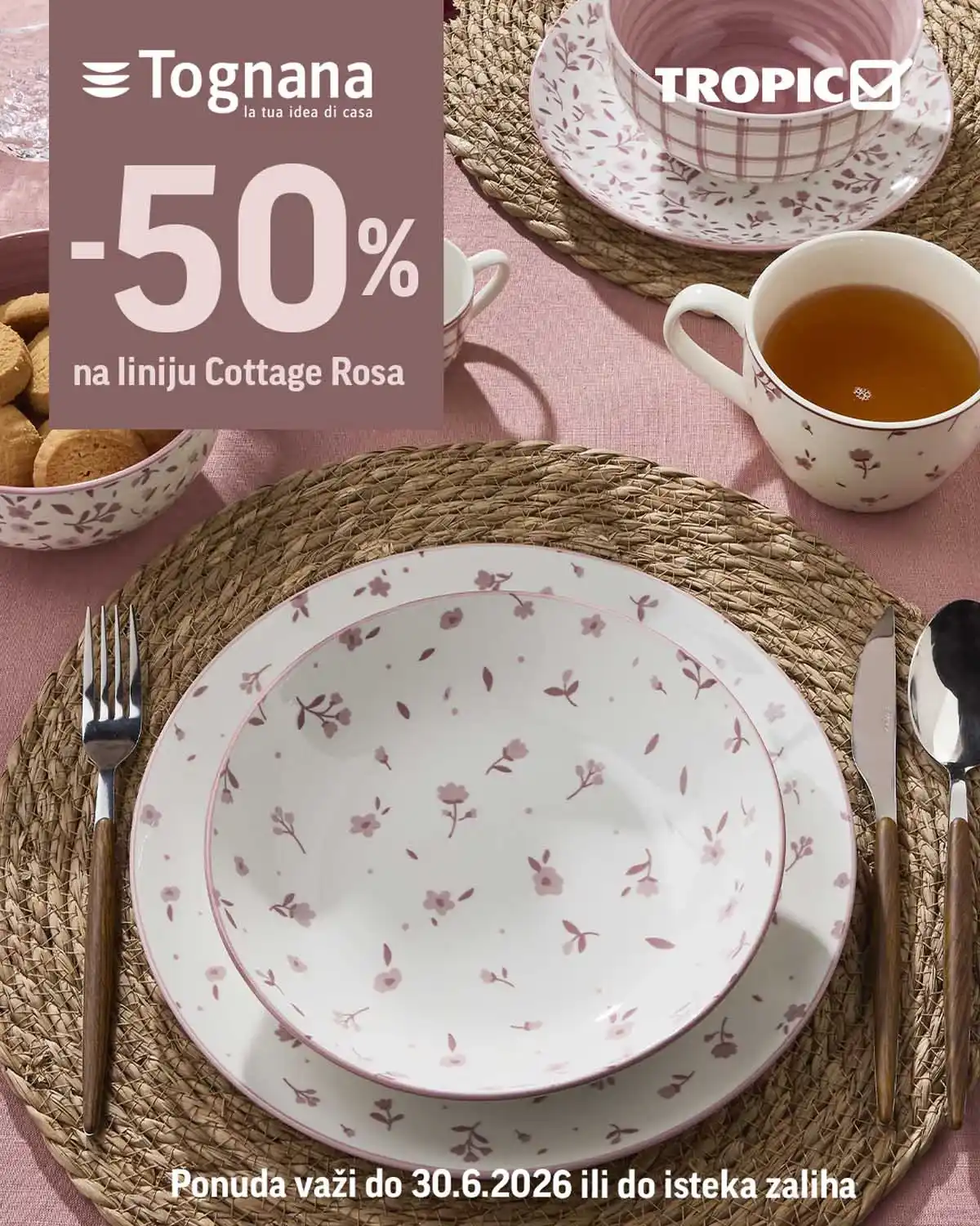Tognana Cottage Rosa Tropic katalog posuđe sniženje do 30.06.2026